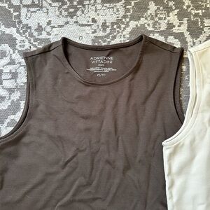 2 pieces NEW | Adrienne Vittadini Brown and Ivory Sleeveless Tank Top |